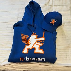 FC Cincinnati 3XL hoodie and L/XL hat